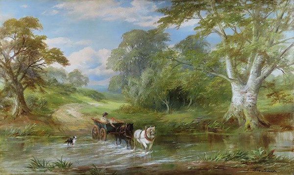 Fording the Stream by GEORGE TURNER - Cambridge Fine Art
